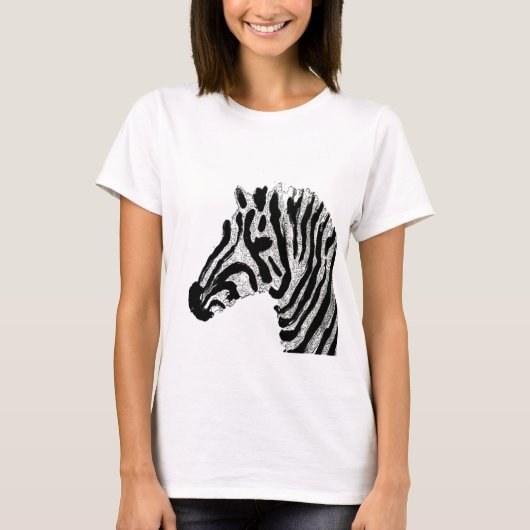Zebra Print Black en White Stripes T-shirt (Voorkant)