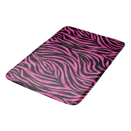Zebra Print Black Hot Pink Badmat (Gekanteld)