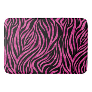 Zebra Print Black Hot Pink Badmat