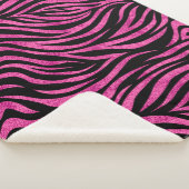 Zebra Print Black Hot Pink Sherpa Deken (3/4)