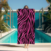 Zebra Print Black Hot Pink Strandlaken