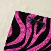 Zebra Print Black Hot Pink Strandlaken (In situ)