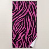 Zebra Print Black Hot Pink Strandlaken (Voorkant)