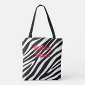 Zebra Print Black & White Canvas tas (Achterkant)