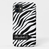 Zebra Print Black & White iPhone 5 Hoesje (Achterkant)
