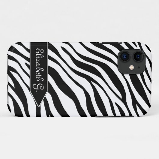 Zebra Print Black & White iPhone 5 Hoesje (Achterkant (horizontaal))