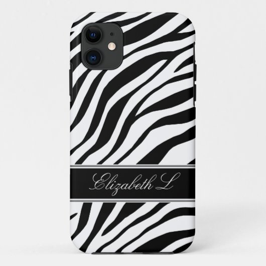 Zebra Print Black & White iPhone 5 Hoesje (Achterkant)