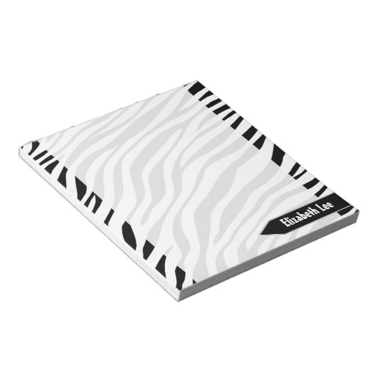 Zebra Print Black & White, persoonlijk Notitieblok (Schuin)