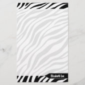 Zebra Print Black & White, speciaal gepersonalisee Briefpapier (Voorkant)