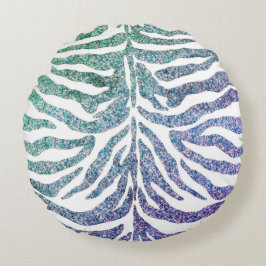 zebra print blauw Sierkussen Rond Kussen