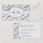 Zebra Print (Bleek grijs) Aangepast Visitekaartje (Voorkant / Achterkant)