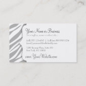 Zebra Print (Bleek grijs) Aangepast Visitekaartje (Achterkant)