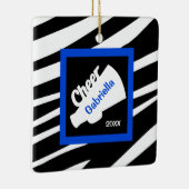 Zebra Print Blue Cheer Megaphone Ornament (Rechts)