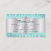 Zebra Print Blue Ice Glitter Cosmetoloog Visitekaartje (Achterkant)