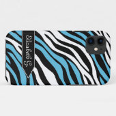 Zebra Print Blue Mix iPhone 5 Hoesje (Achterkant (horizontaal))