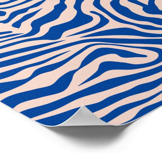 Zebra Print Blue Zebra Stripes Animal Print (Hoek)