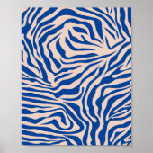 Zebra Print Blue Zebra Stripes Animal Print (Voorkant)