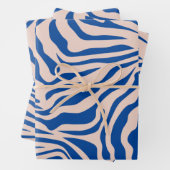 Zebra Print Blue Zebra Stripes Animal Print Inpakpapier Vel (In situ)