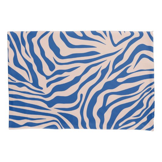 Zebra Print Blue Zebra Stripes Animal Print Kussensloop (Voorkant)