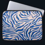 Zebra Print Blue Zebra Stripes Animal Print Laptop Sleeve<br><div class="desc">Zebra Print - blauwe en beige Zebra strepen - wild dierlijk afdrukken.</div>
