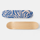 Zebra Print Blue Zebra Stripes Animal Print Persoonlijk Skateboard (Horizontaal)