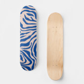 Zebra Print Blue Zebra Stripes Animal Print Persoonlijk Skateboard (Voorkant)