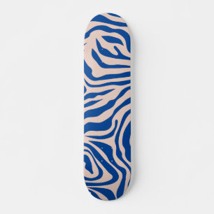 Zebra Print Blue Zebra Stripes Animal Print Persoonlijk Skateboard