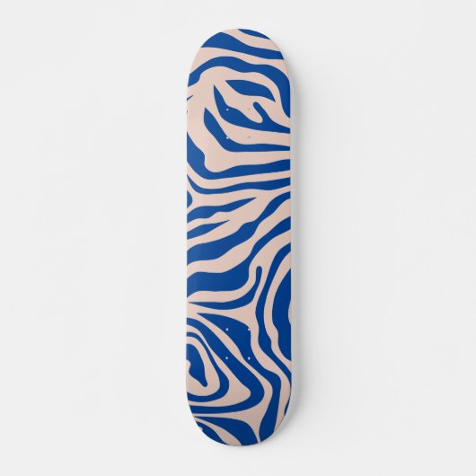 Zebra Print Blue Zebra Stripes Animal Print Persoonlijk Skateboard (Voorkant)