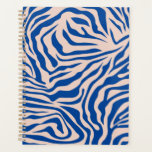 Zebra Print Blue Zebra Stripes Animal Print Planner<br><div class="desc">Zebra Print - blauwe en beige Zebra strepen - wild dierlijk afdrukken.</div>