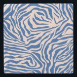 Zebra Print Blue Zebra Stripes Animal Print Stenen Onderzetter<br><div class="desc">Zebra Print - blauwe en beige Zebra strepen - wild dierlijk afdrukken.</div>