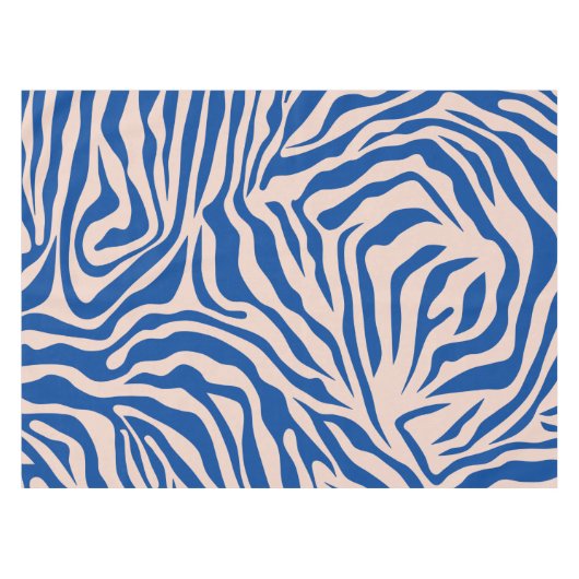 Zebra Print Blue Zebra Stripes Animal Print Tafelkleed (Voorkant (Horizontaal))
