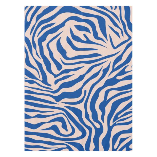 Zebra Print Blue Zebra Stripes Animal Print Tafelkleed (Voorkant)