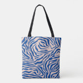 Zebra Print Blue Zebra Stripes Animal Print Tote Bag (Achterkant)