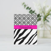 Zebra Print Briefkaart (Staand voorkant)