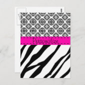 Zebra Print Briefkaart (Voorkant / Achterkant)