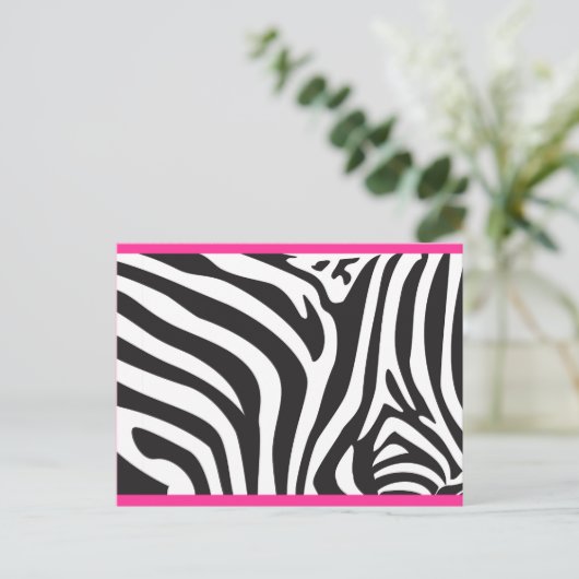 Zebra Print Briefkaart (Staand voorkant)