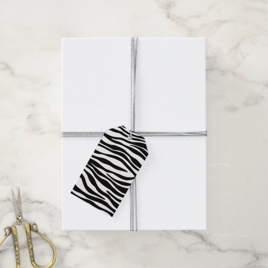Zebra Print Cadeaulabel (Met Touw)