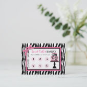 Zebra Print Cake Bakery Business Loyalty (Staand voorkant)