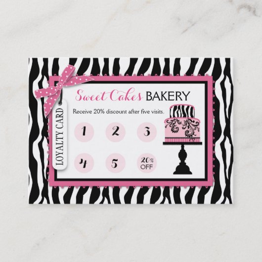 Zebra Print Cake Bakery Business Loyalty (Voorkant)
