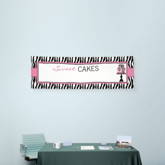 Zebra Print Cake Boutique Bakery Business Banner (Beurs)