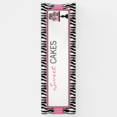 Zebra Print Cake Boutique Bakery Business Banner (Verticaal)