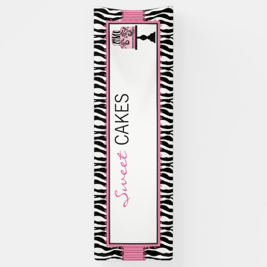 Zebra Print Cake Boutique Bakery Business Banner (Verticaal)