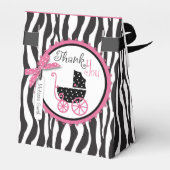 Zebra Print & Carriage Baby shower geschenkdoos Bedankdoosjes (Achterkant)
