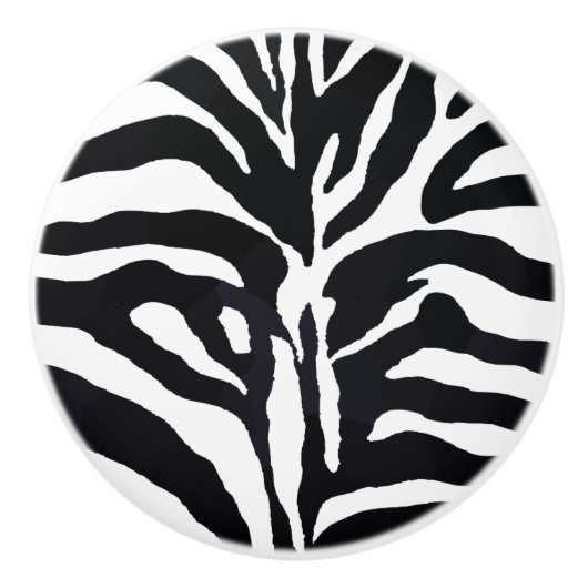 Zebra Print Ceramic Knob. Keramische Knop (Voorkant)