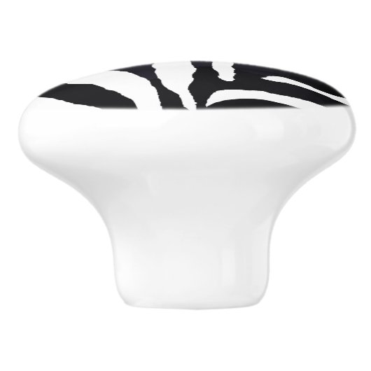Zebra Print Ceramic Knob. Keramische Knop (Zijkant)
