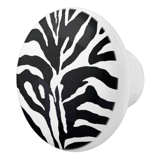 Zebra Print Ceramic Knob. Keramische Knop (Rechts)