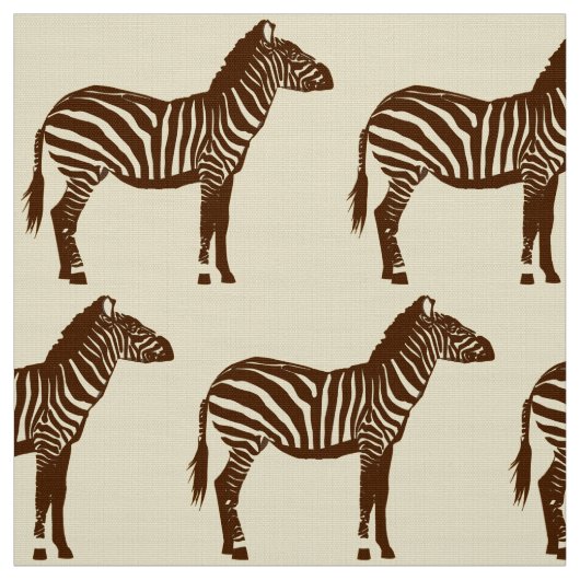 Zebra Print - Chocolate Brown en beige Stof (Swatch)