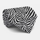 Zebra Print Classic Black & White Stropdas (Opgerold)