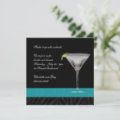 Zebra Print Cocktail Kaart (Staand voorkant)