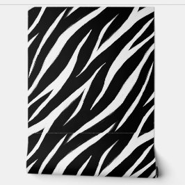 Zebra Print Cool Modern Stylish Black and White Behang